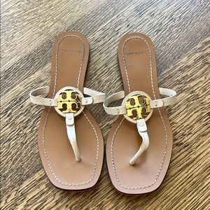 Tory Burch Women's Cream and Gold Sandals